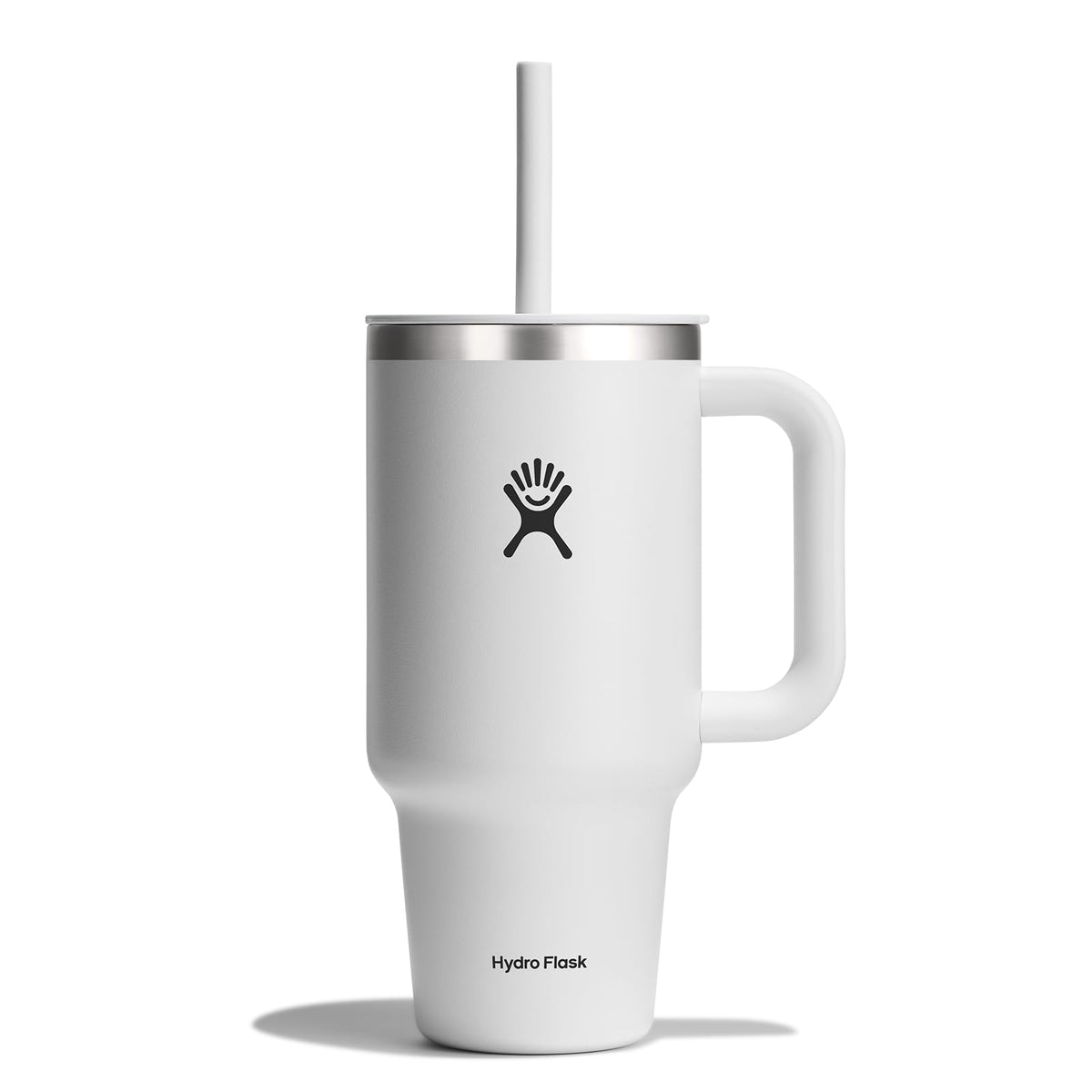 Hydro Flask Travel Tumbler with Handle, Lid and Straw - Insulated Stainless Steel in 40 Oz Trillium