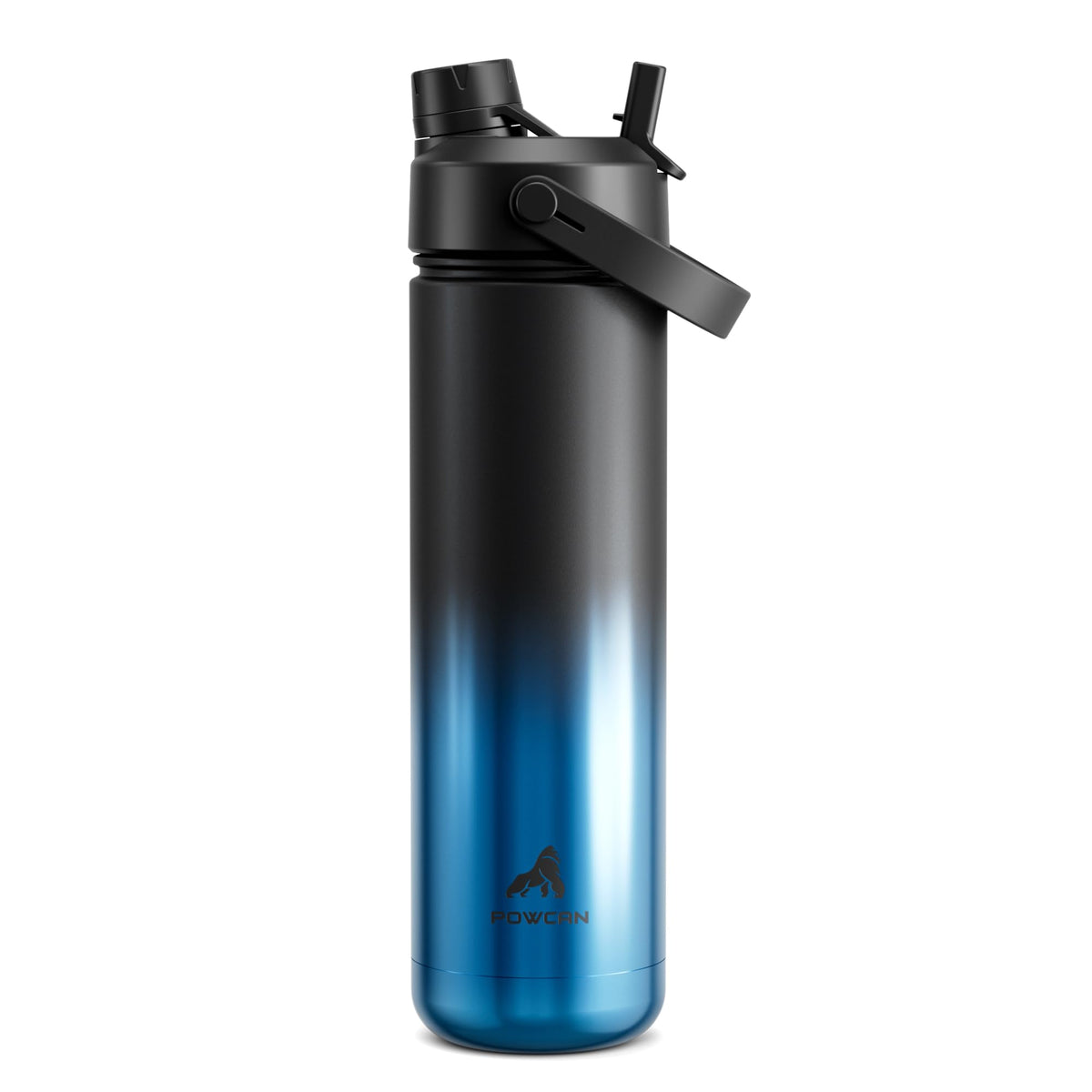 POWCAN 26 oz Insulated Water Bottle with 2-in-1 Straw and Spout Lid, Keep Cold 24H, Leak-Proof, Fits in Car Cup Holder, Stainless Steel Water Bottle for Sports, Travel, and School (Cotton Candy)