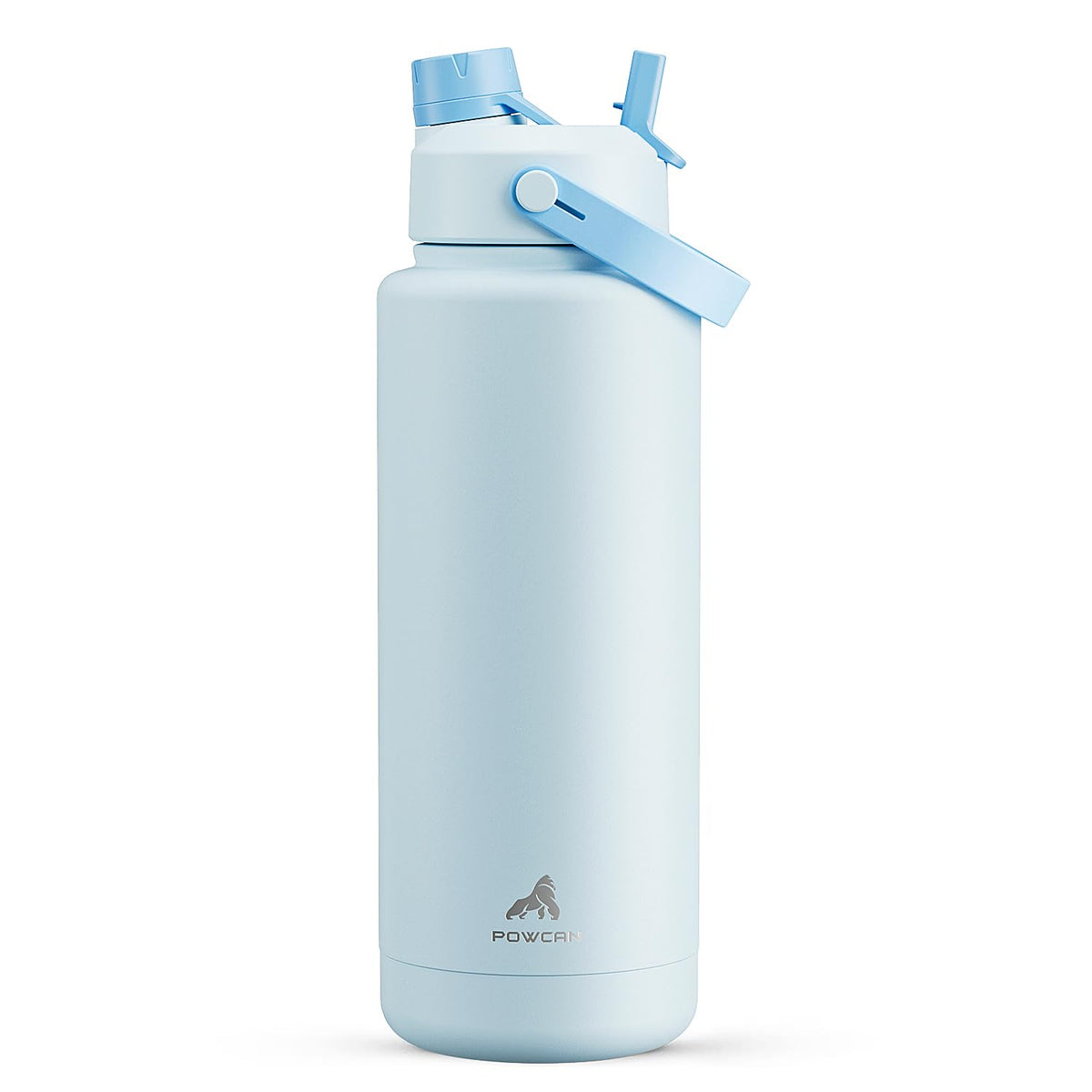 POWCAN 26 oz Insulated Water Bottle with 2-in-1 Straw and Spout Lid, Keep Cold 24H, Leak-Proof, Fits in Car Cup Holder, Stainless Steel Water Bottle for Sports, Travel, and School (Dark Knight)