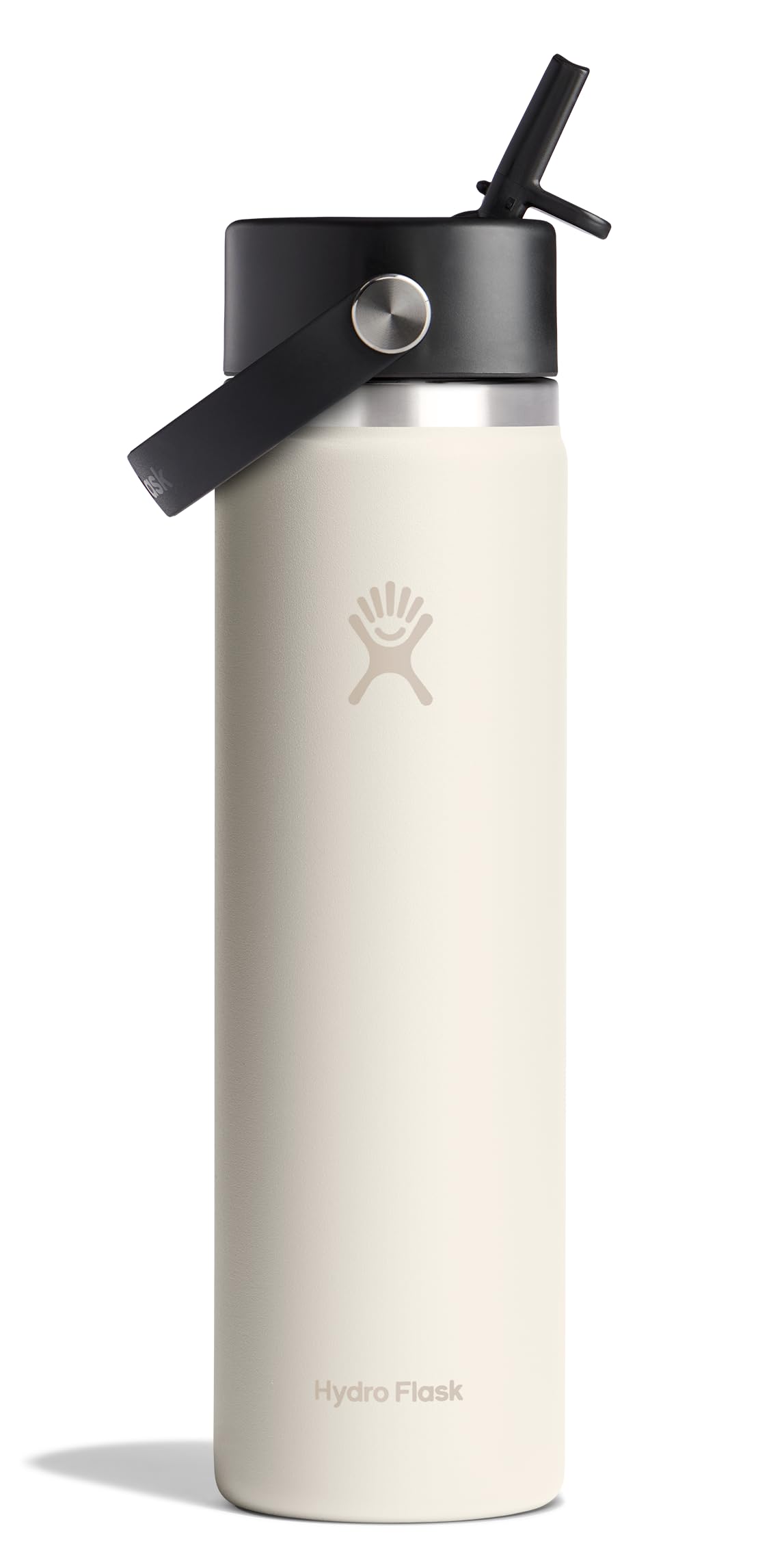 Hydro Flask Water Bottle - Insulated Stainless Steel - Wide Straw Lid, Non Spill, Leakproof in 24 Oz Ivory