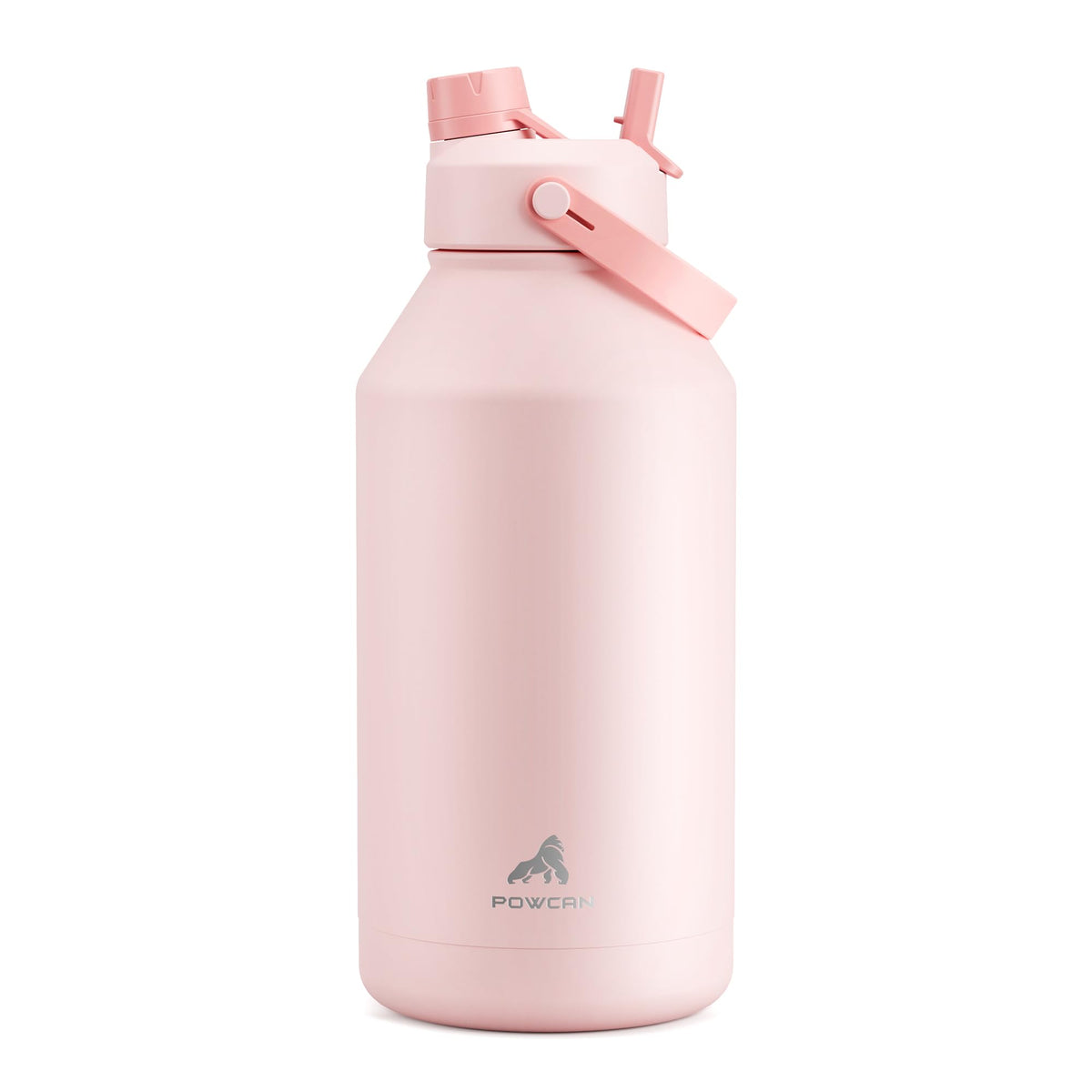 POWCAN 26 oz Insulated Water Bottle with 2-in-1 Straw and Spout Lid, Keep Cold 24H, Leak-Proof, Fits in Car Cup Holder, Stainless Steel Water Bottle for Sports, Travel, and School (Cotton Candy)