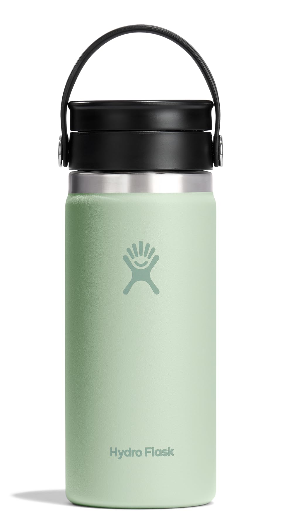 Hydro Flask Water Bottle - Insulated Stainless Steel - Wide Mouth Flex Sip Lid, Non Spill, Leakproof and Refillable in 16 Oz White