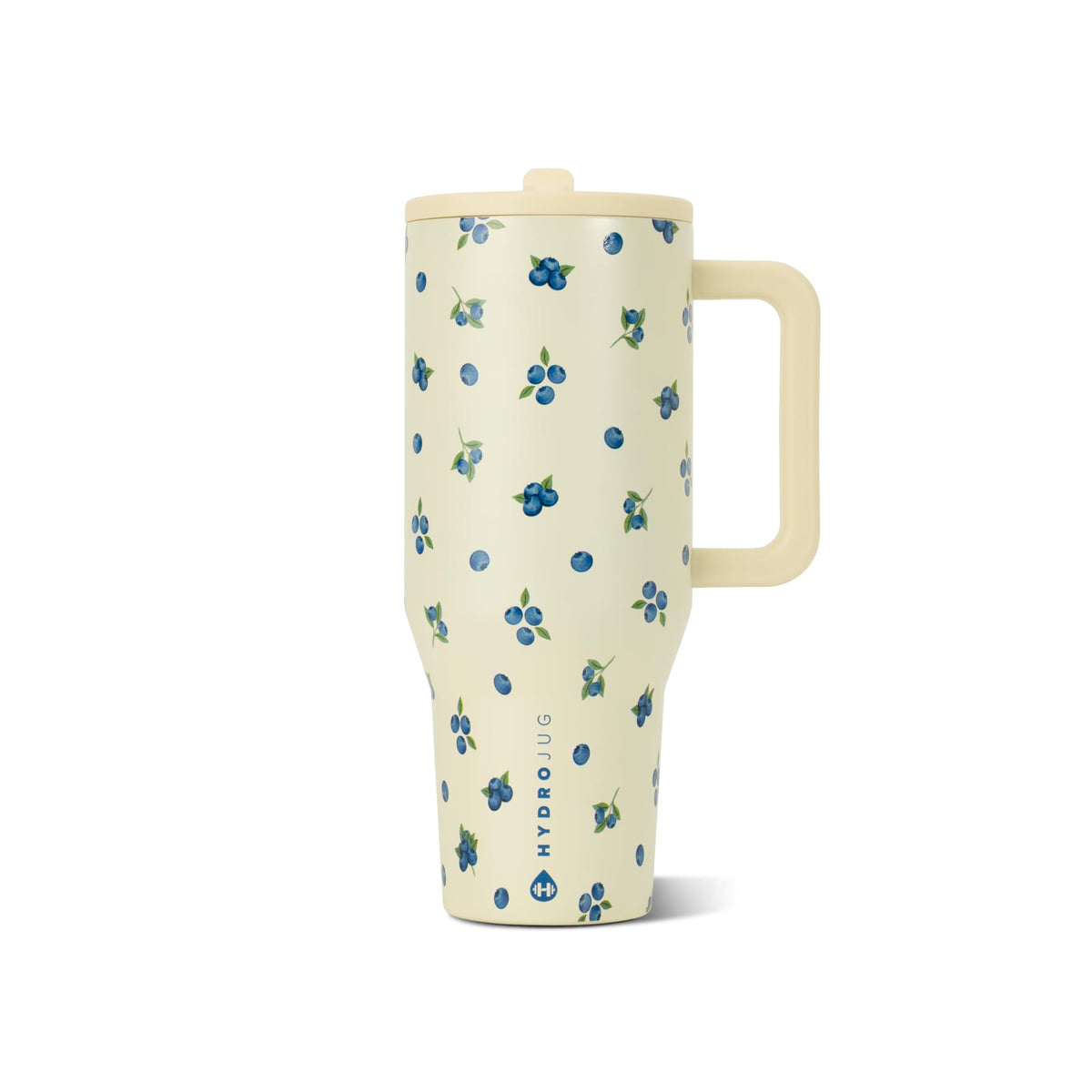 HydroJug Traveler 40oz, Insulated Tumbler with Handle & Straw, Cream