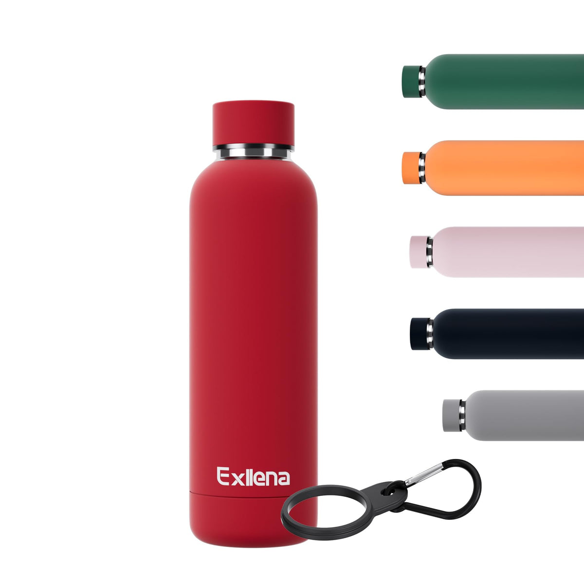 Exllena Small Water Bottle 12oz with Clip, Double Wall Stainless Steel Vacuum Small Insulated Water Bottle Keeps Drinks Cold 24 Hrs/Hot 12 Hrs for Kids Handbag School BPA Free (Mint)