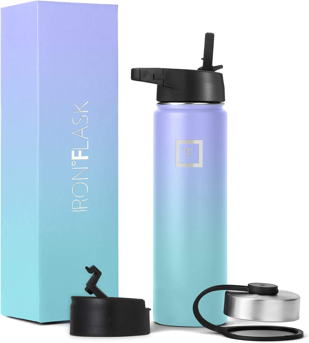 IRON °FLASK 24 oz Wide Mouth Water Bottle with Straw