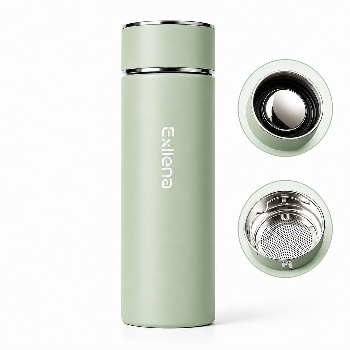 【Upgraded】Exllena Small Insulated Water Bottle 8 oz/250ml– Mini Insulated Water Bottle for Hot & Cold Drinks, Perfect Small Flask for Travel, Purse...(Lake Blue)