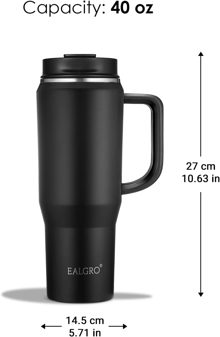 EALGRO 40 oz Tumbler with Handle, Insulated Tumblers with Lid and Straw