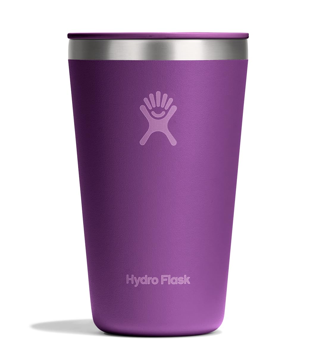 Hydro Flask All Around Tumbler Press-In Lid, Insulated Travel Mug, Stainless Steel Coffee Cup 16 Oz Cloud Pink