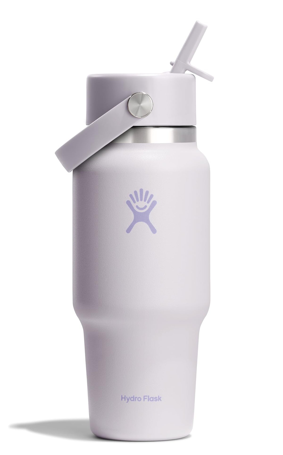 Hydro Flask Travel Water Bottle - Insulated Stainless Steel - Wide Straw Lid, Non Spill, Leakproof in 32 Oz Sandpiper
