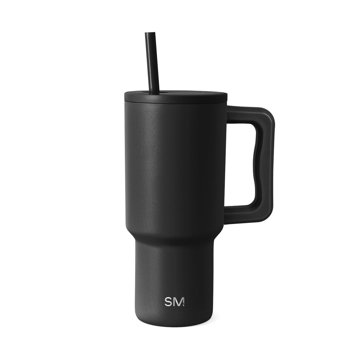 Simple Modern 40 oz Trek Tumbler with Handle and Straw Lid | Cup Holder Friendly Insulated Stainless Steel Travel Mug | Almond Birch