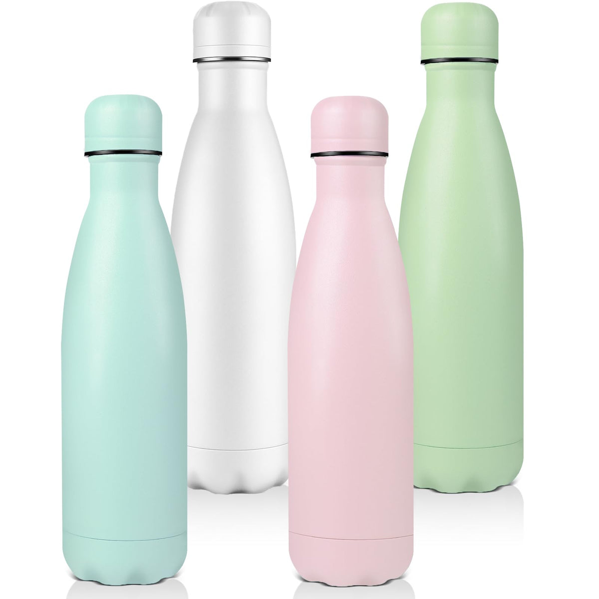 Volhoply 17oz Insulated Stainless Steel Water Bottle（Silver,1 Pack)