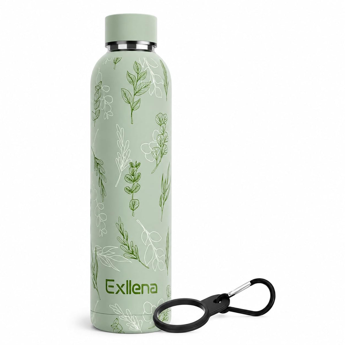 Exllena Small Water Bottle 12oz with Clip, Double Wall Stainless Steel Vacuum Small Insulated Water Bottle Keeps Drinks Cold 24 Hrs/Hot 12 Hrs for Kids Handbag School BPA Free (Mint)