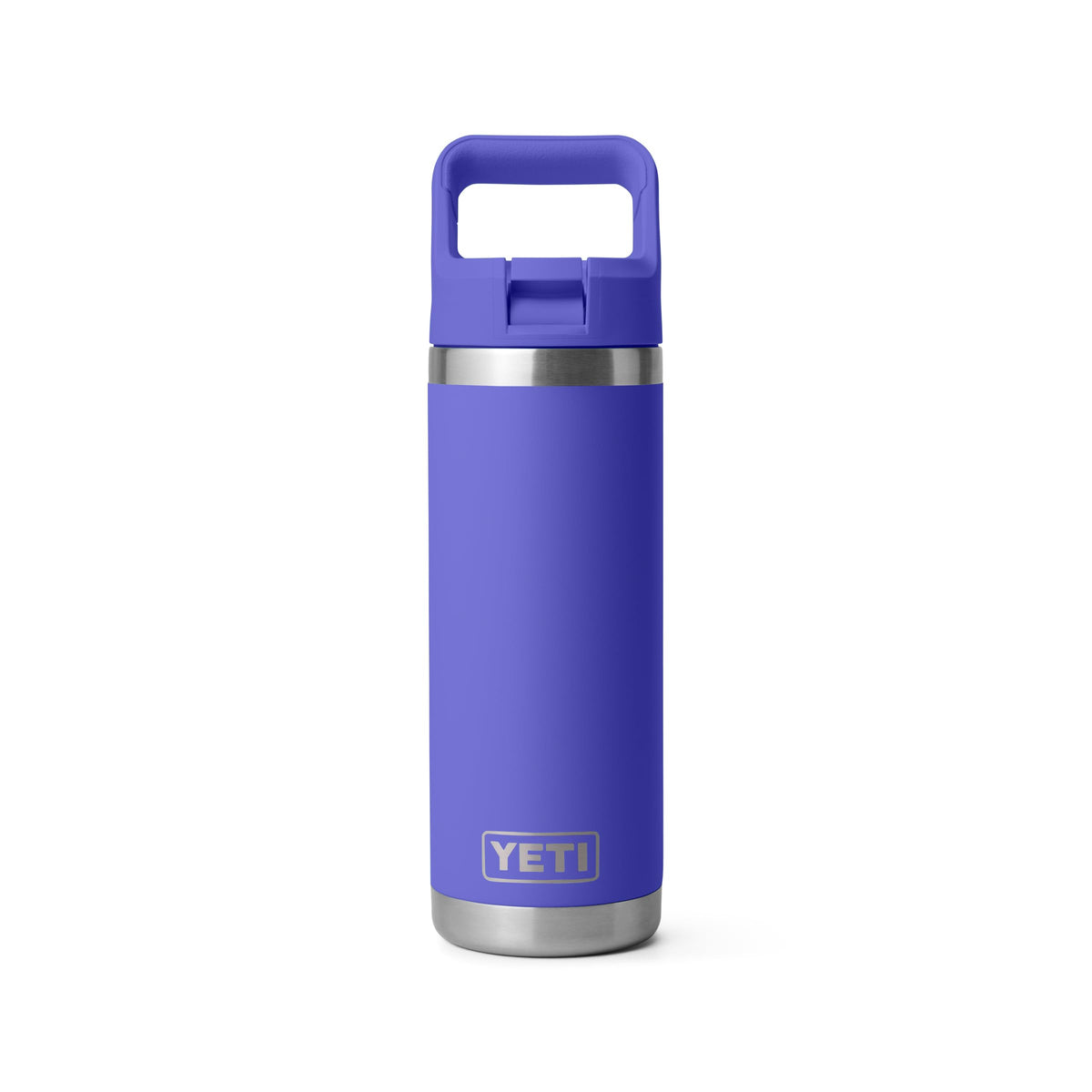 YETI Rambler 18 oz Bottle, Vacuum Insulated, Stainless Steel with Straw Cap, Navy