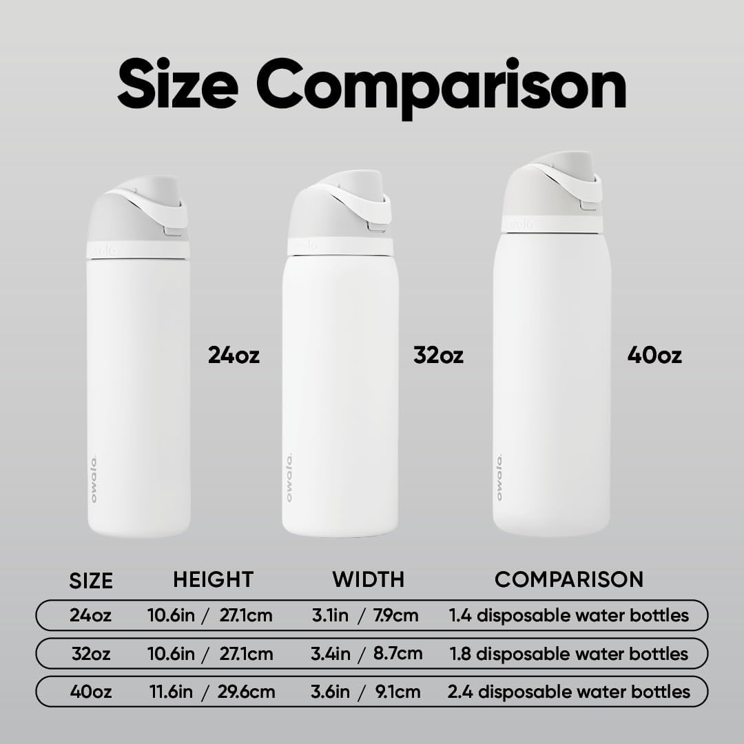 Owala FreeSip Stainless Steel Water Bottle 24 oz Shy Marshmallow