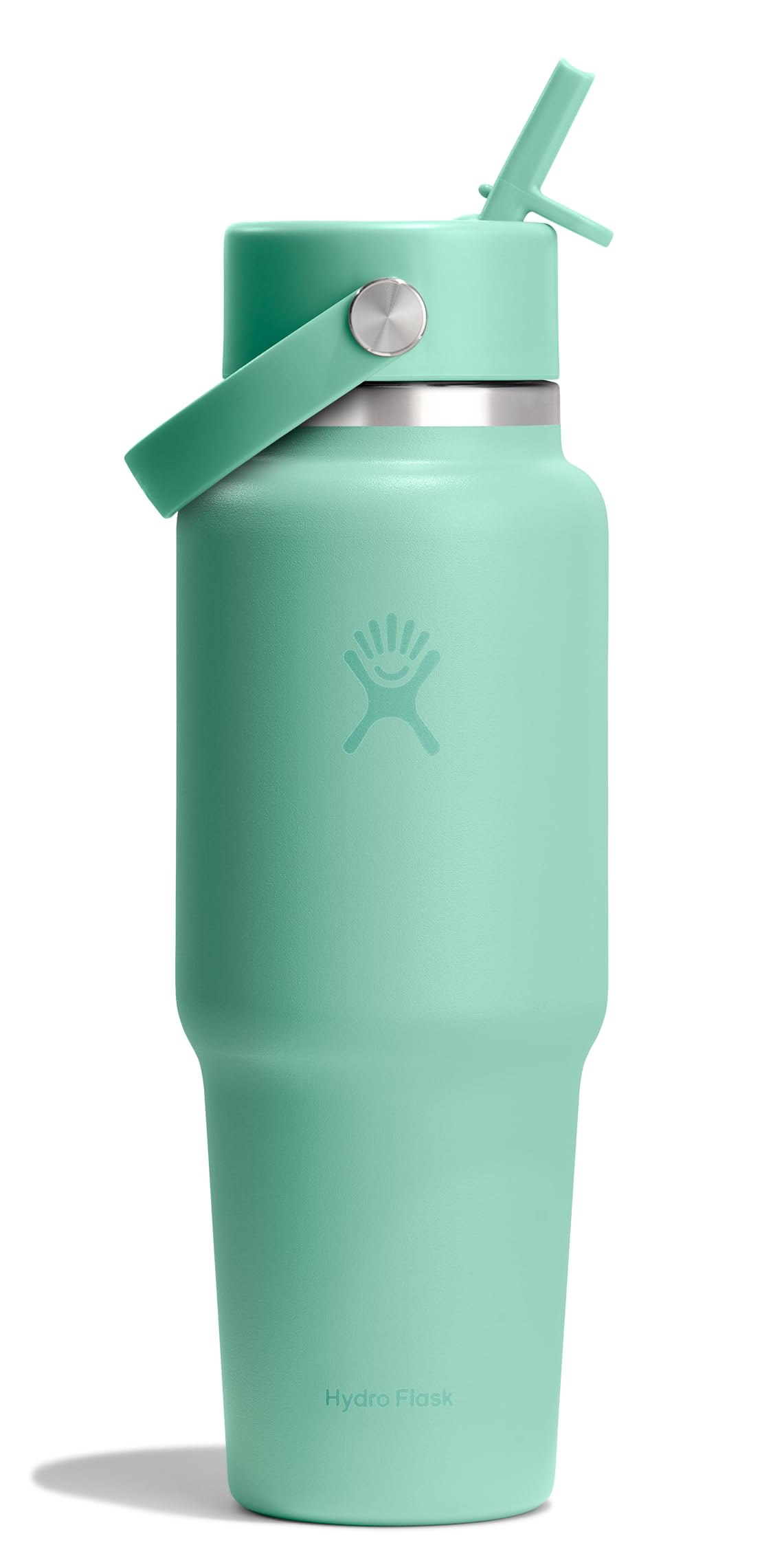 Hydro Flask Travel Water Bottle - Insulated Stainless Steel - Wide Straw Lid, Non Spill, Leakproof in 32 Oz Sandpiper