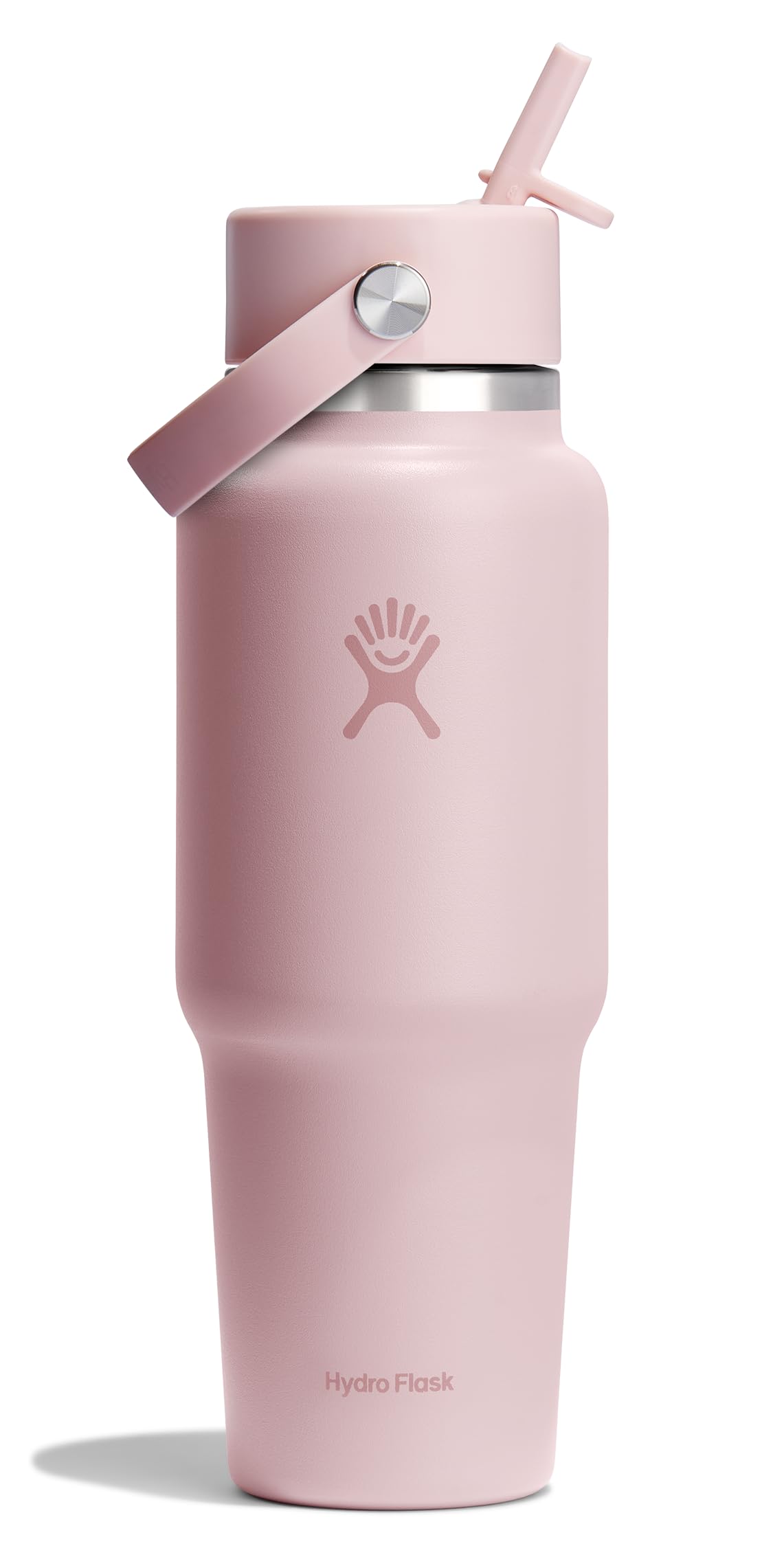Hydro Flask Travel Water Bottle - Insulated Stainless Steel - Wide Straw Lid, Non Spill, Leakproof in 32 Oz Sandpiper