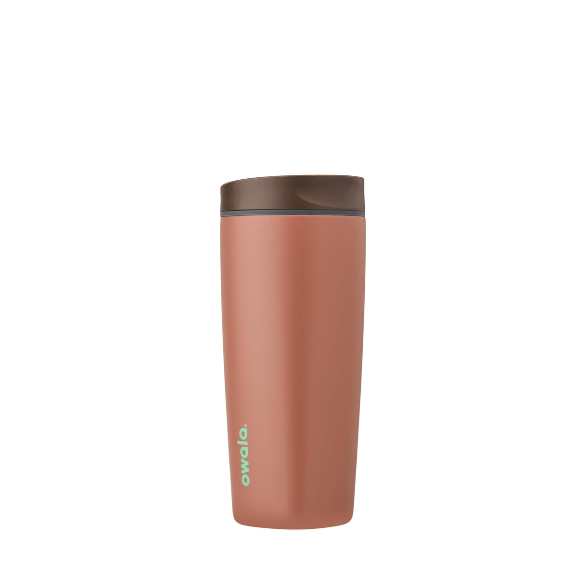 Owala SmoothSip Slider Insulated Stainless Steel Coffee Tumbler, Reusable Iced Coffee Cup, Hot Coffee Travel Mug, BPA Free 12 oz, Pink (Pucker Up)