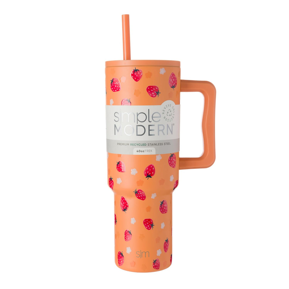 Simple Modern 40 oz Trek Tumbler with Handle and Straw Lid | Cup Holder Friendly Insulated Stainless Steel Travel Mug | Almond Birch