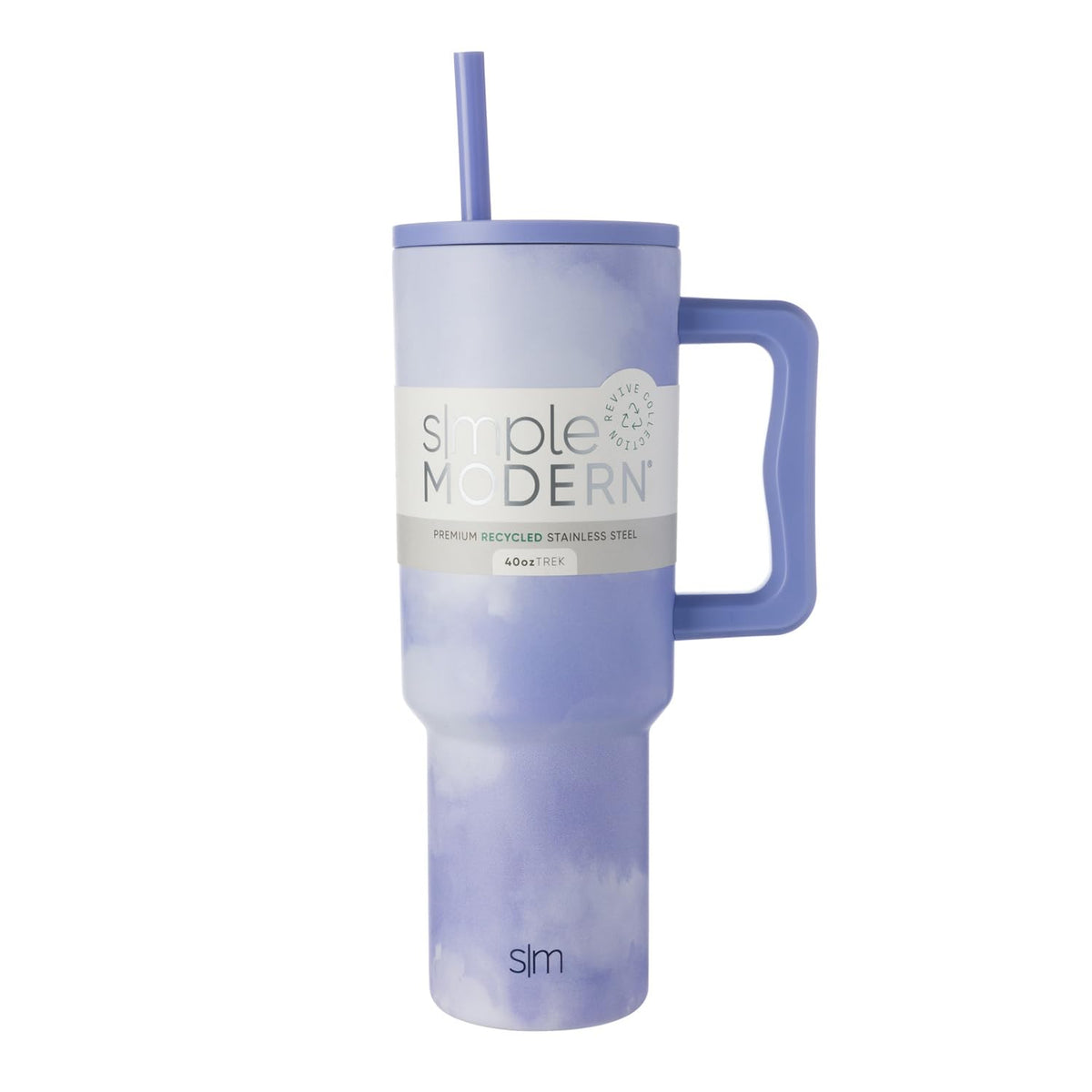 Simple Modern 40 oz Trek Tumbler with Handle and Straw Lid | Cup Holder Friendly Insulated Stainless Steel Travel Mug | Almond Birch
