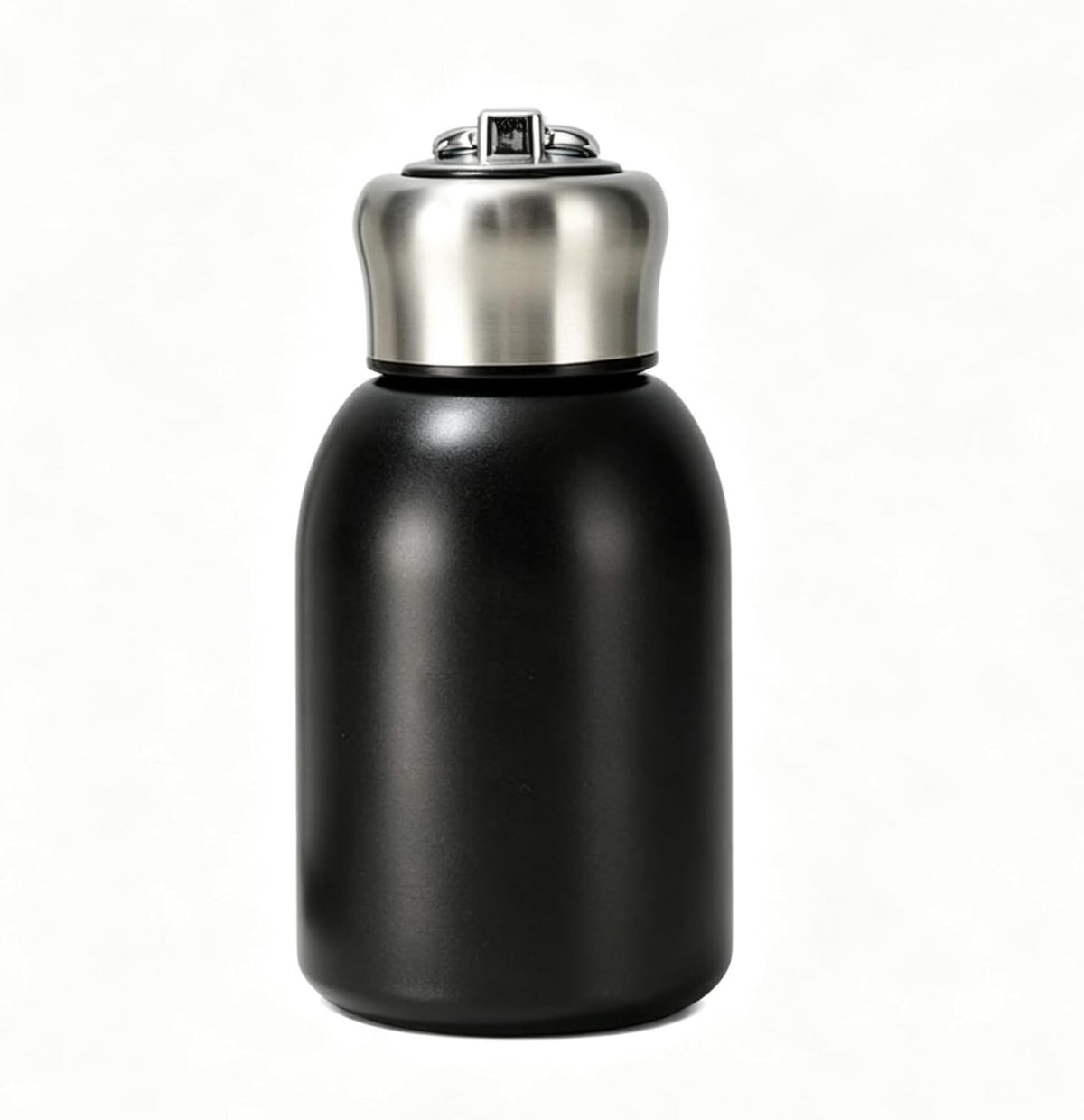 Mini Stainless Steel, Small Insulated Flask, Compact Vacuum Bottle, Portable Stainless Steel Tumble, Travel Coffee Mug, Small MetalWater Bottle, Cute Water Bottle With Handle (Black)