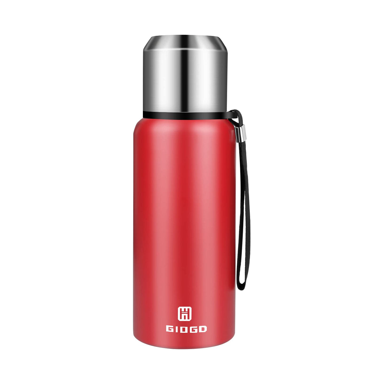 Insulated vacuum Thermo Bottle 500ml/16.9oz with cup Stainless steel coffee bottles for hot and cold drink water flask.(Silver,500ml)