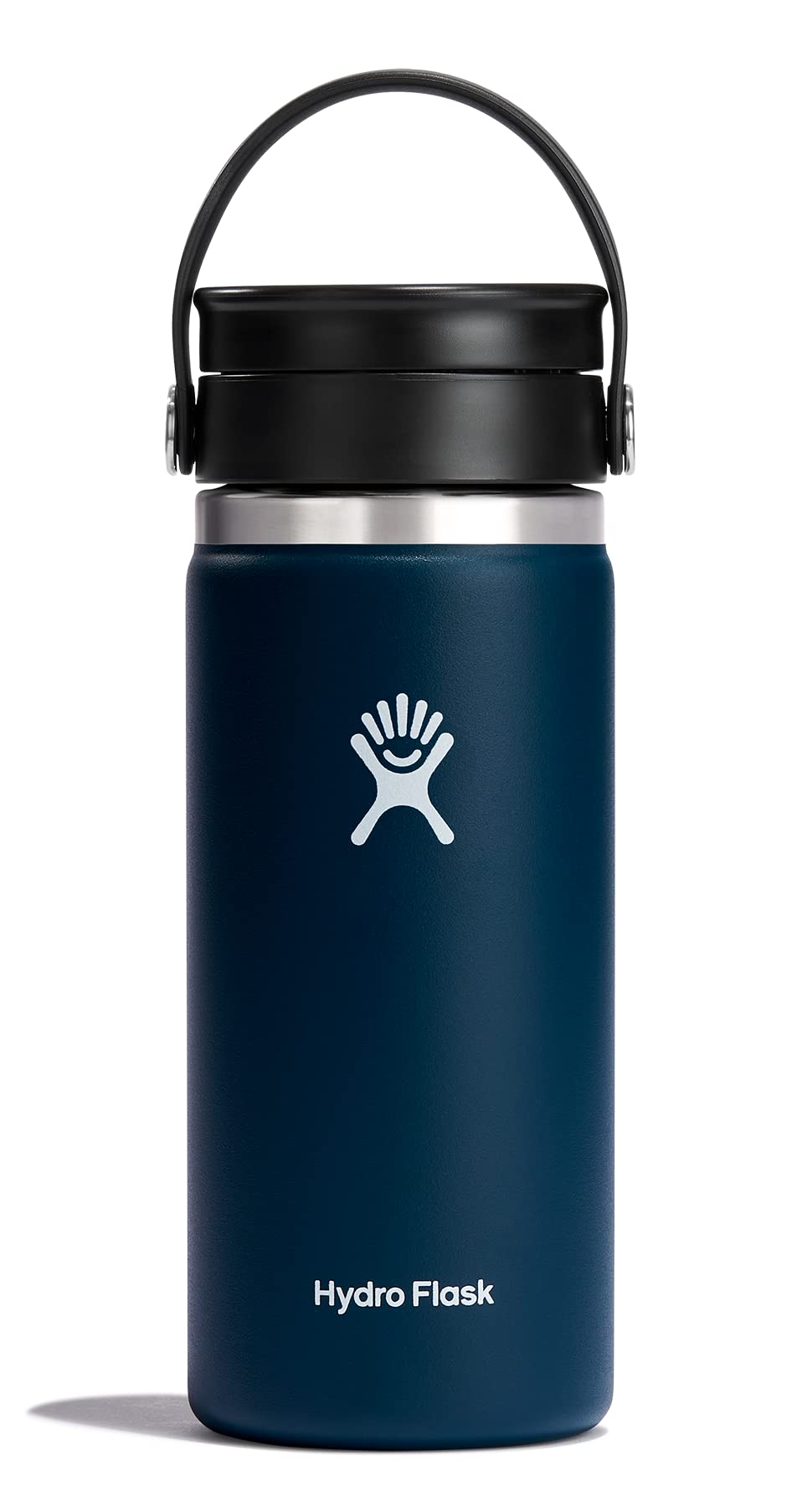 Hydro Flask Water Bottle - Insulated Stainless Steel - Wide Mouth Flex Sip Lid, Non Spill, Leakproof and Refillable in 16 Oz White