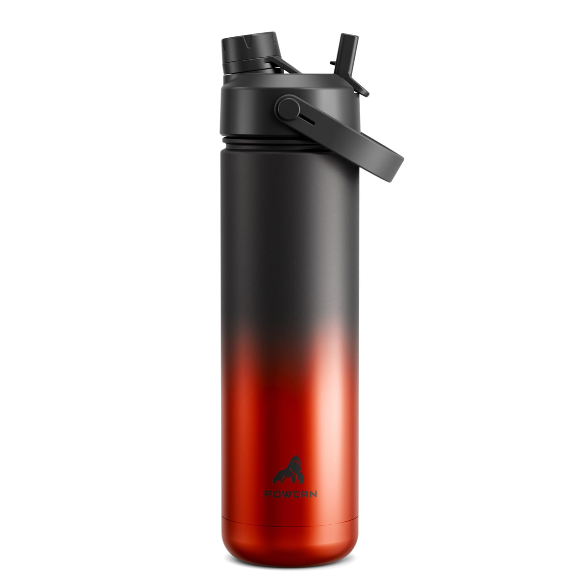 POWCAN 26 oz Insulated Water Bottle with 2-in-1 Straw and Spout Lid, Keep Cold 24H, Leak-Proof, Fits in Car Cup Holder, Stainless Steel Water Bottle for Sports, Travel, and School (Cotton Candy)