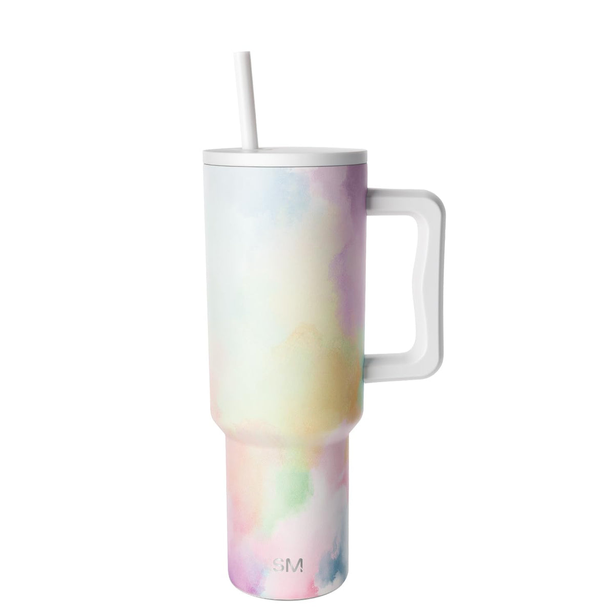 Simple Modern 40 oz Trek Tumbler with Handle and Straw Lid | Cup Holder Friendly Insulated Stainless Steel Travel Mug | Almond Birch