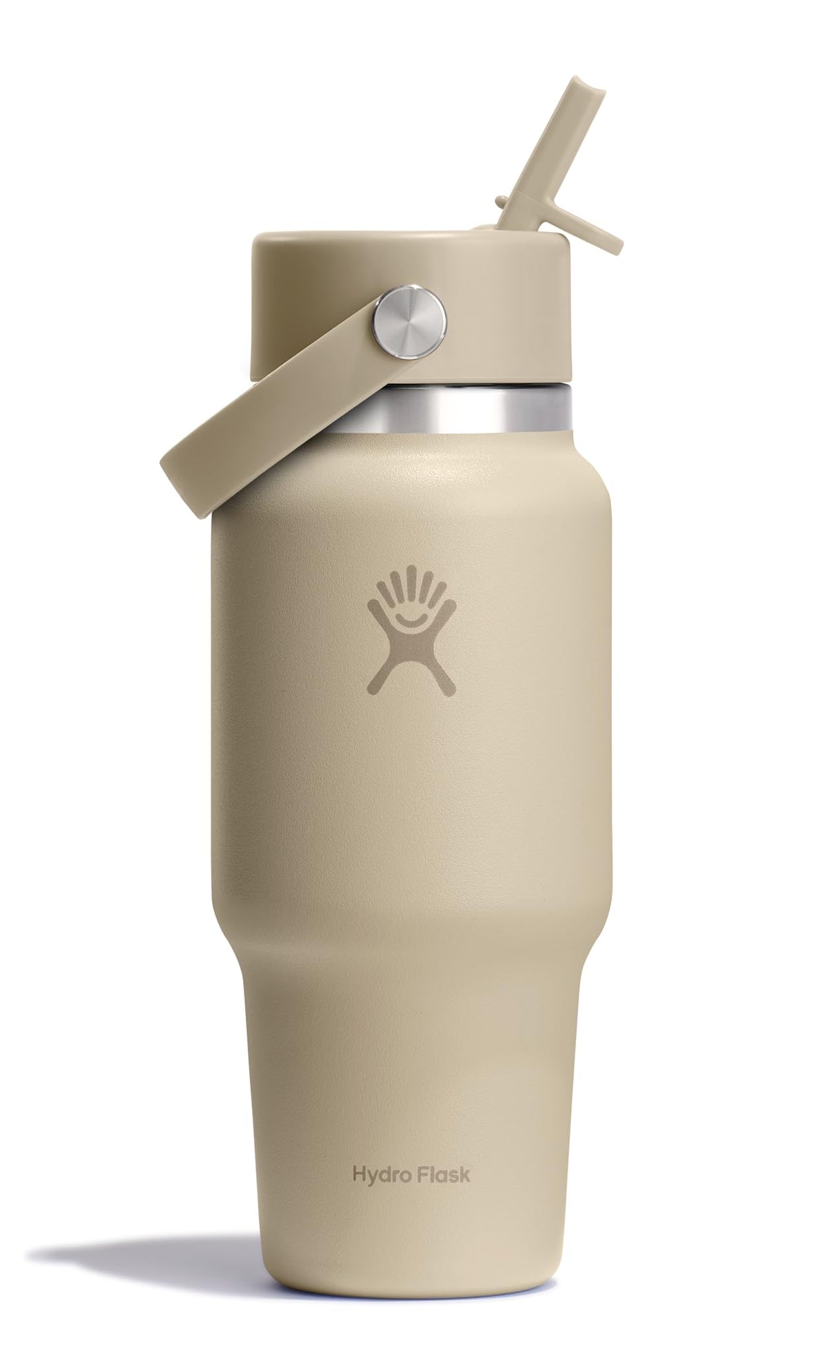 Hydro Flask Travel Water Bottle - Insulated Stainless Steel - Wide Straw Lid, Non Spill, Leakproof in 32 Oz Sandpiper
