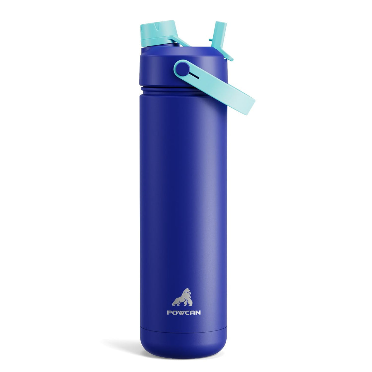 POWCAN 26 oz Insulated Water Bottle with 2-in-1 Straw and Spout Lid, Keep Cold 24H, Leak-Proof, Fits in Car Cup Holder, Stainless Steel Water Bottle for Sports, Travel, and School (Cotton Candy)