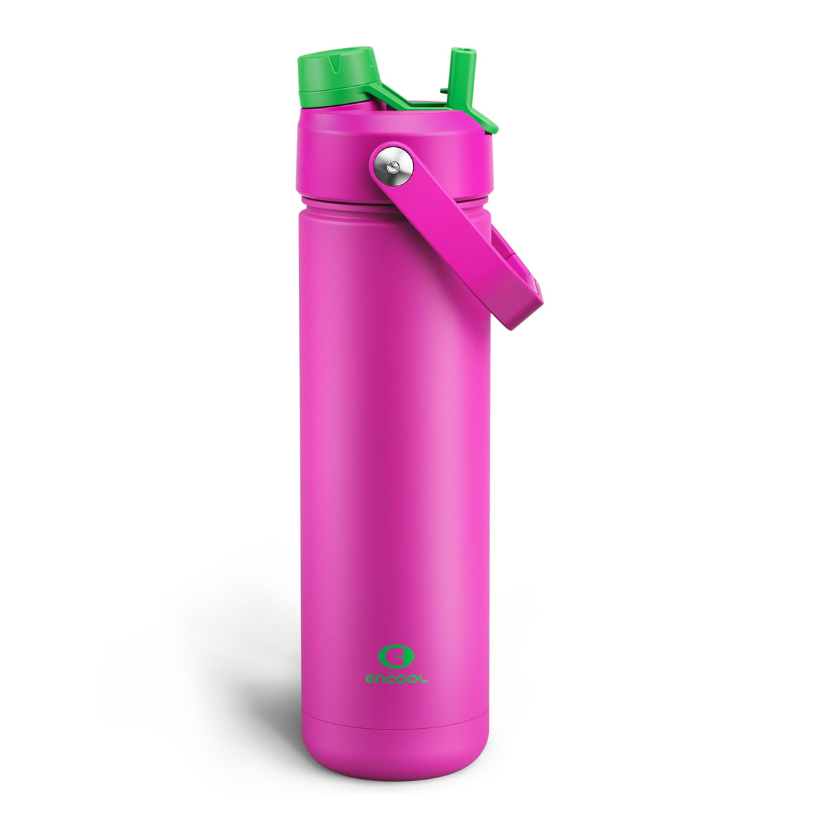 ENCOOL Insulated Water Bottle with Straw Stainless Steel Water Bottle, Leak-Proof, BPA-Free, Double Wall Vacuum Keeps Cold for 24 Hours for Sports, Travel, School (26 oz, Black Night)