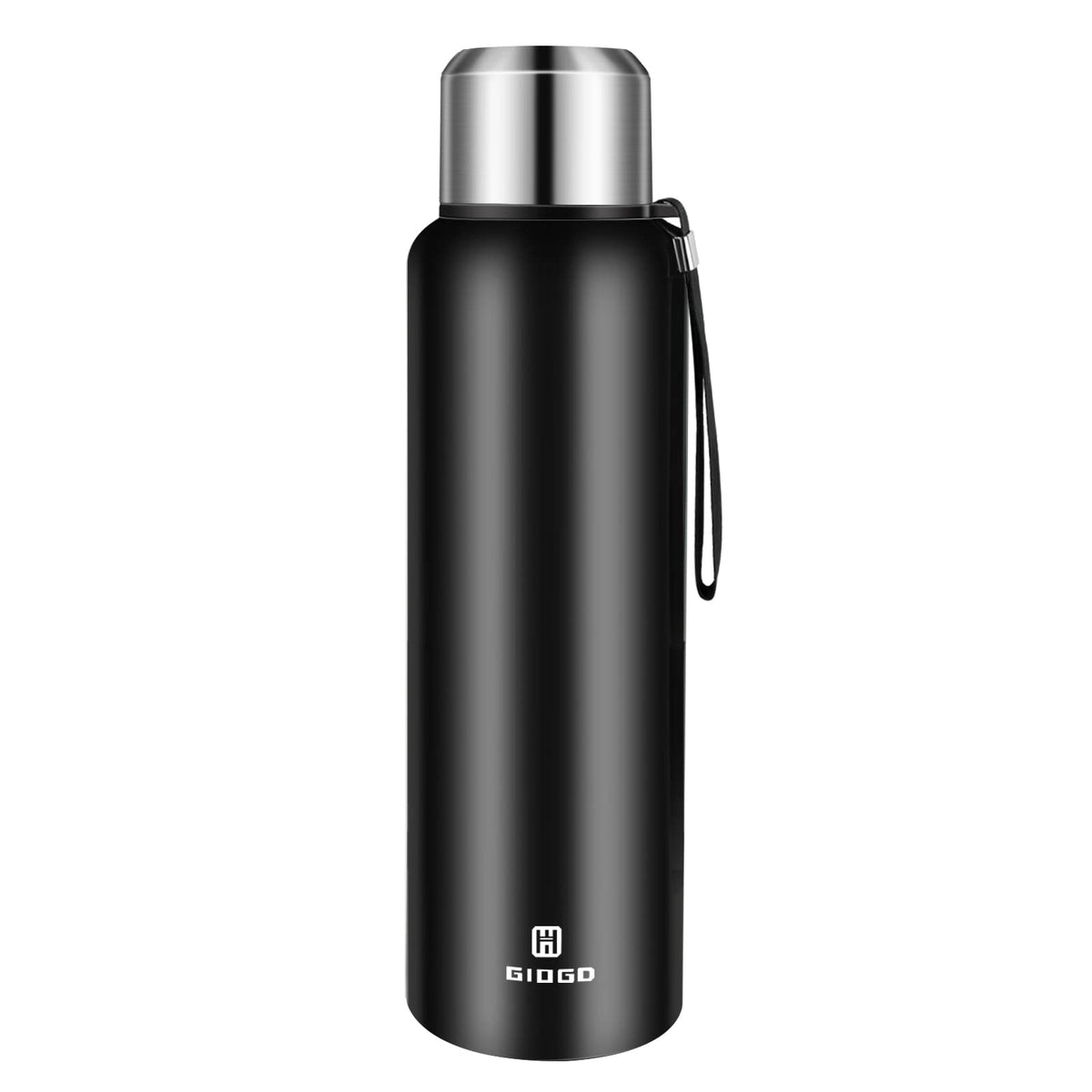 Insulated vacuum Thermo Bottle 500ml/16.9oz with cup Stainless steel coffee bottles for hot and cold drink water flask.(Silver,500ml)