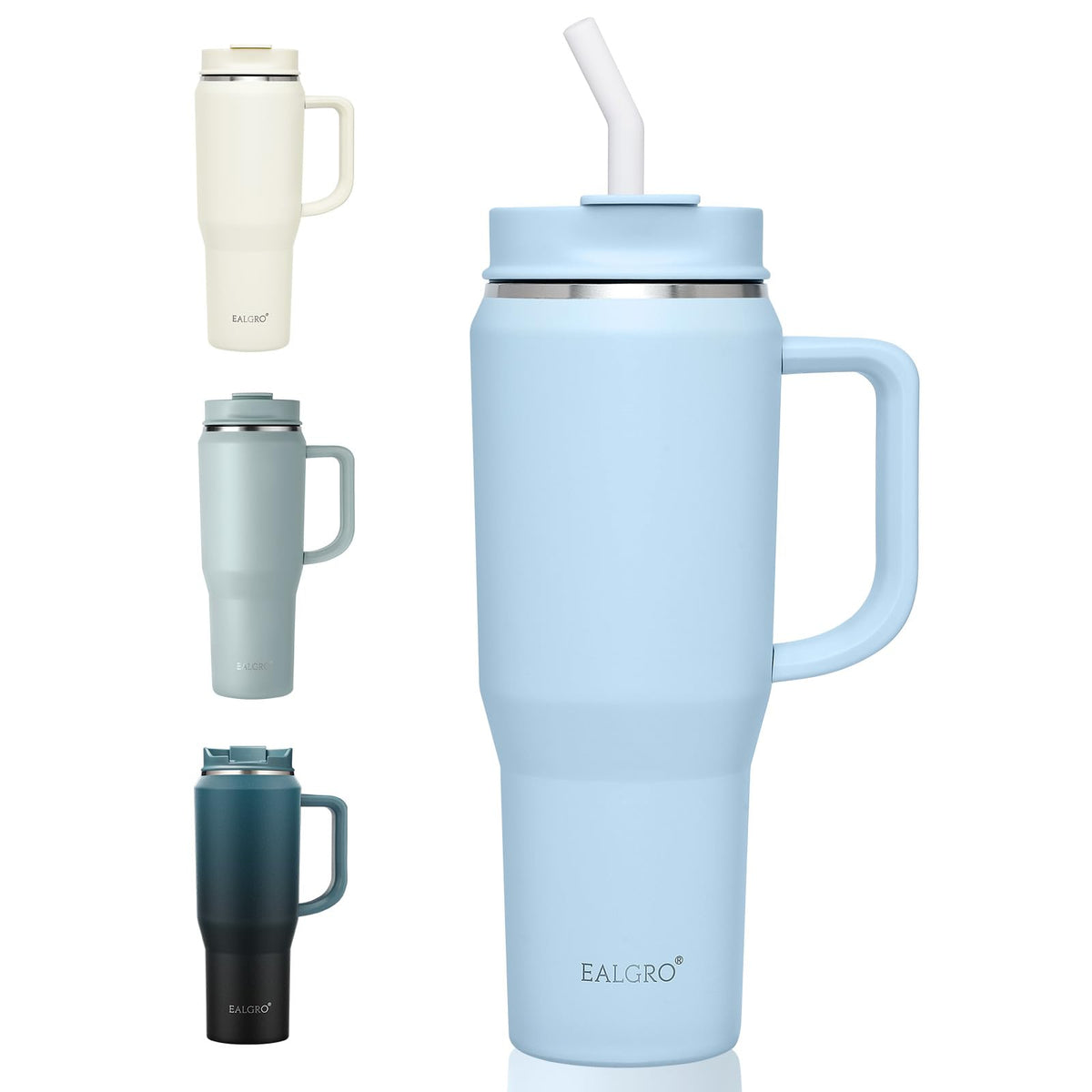 EALGRO 40 oz Tumbler with Handle, Insulated Tumblers with Lid and Straw
