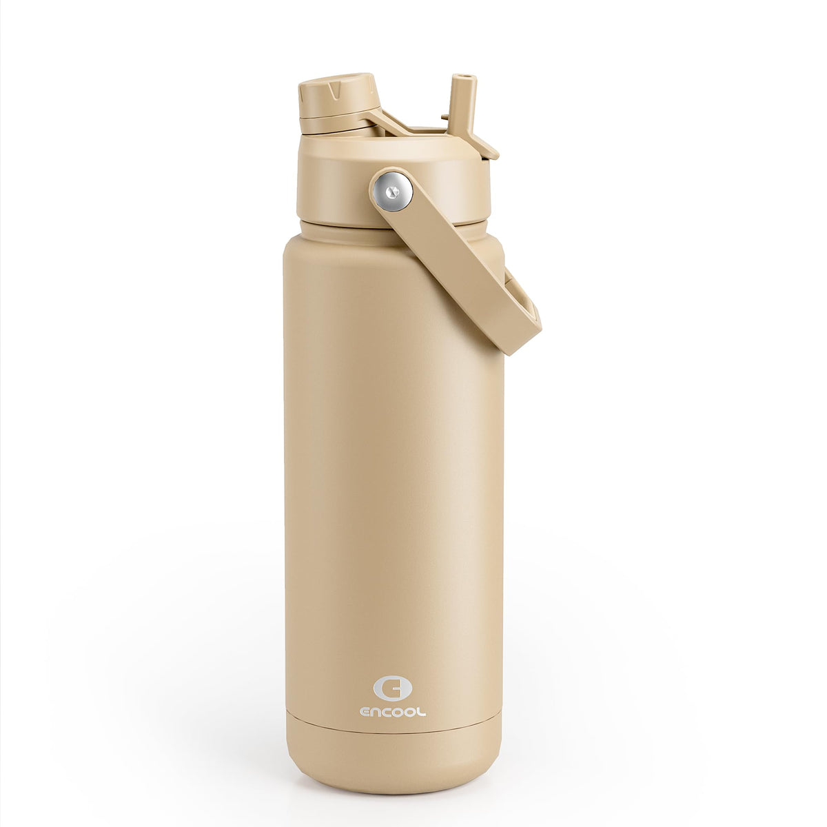 ENCOOL Insulated Water Bottle with Straw Stainless Steel Water Bottle, Leak-Proof, BPA-Free, Double Wall Vacuum Keeps Cold for 24 Hours for Sports, Travel, School (26 oz, Black Night)