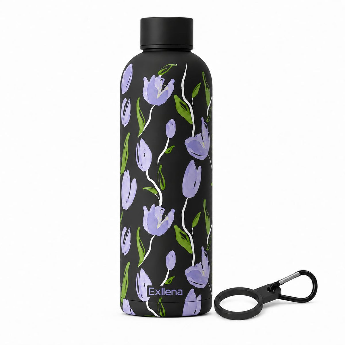 Exllena Small Water Bottle 12oz with Clip, Double Wall Stainless Steel Vacuum Small Insulated Water Bottle Keeps Drinks Cold 24 Hrs/Hot 12 Hrs for Kids Handbag School BPA Free (Mint)