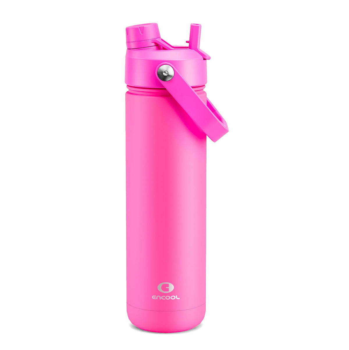 ENCOOL Insulated Water Bottle with Straw Stainless Steel Water Bottle, Leak-Proof, BPA-Free, Double Wall Vacuum Keeps Cold for 24 Hours for Sports, Travel, School (26 oz, Black Night)