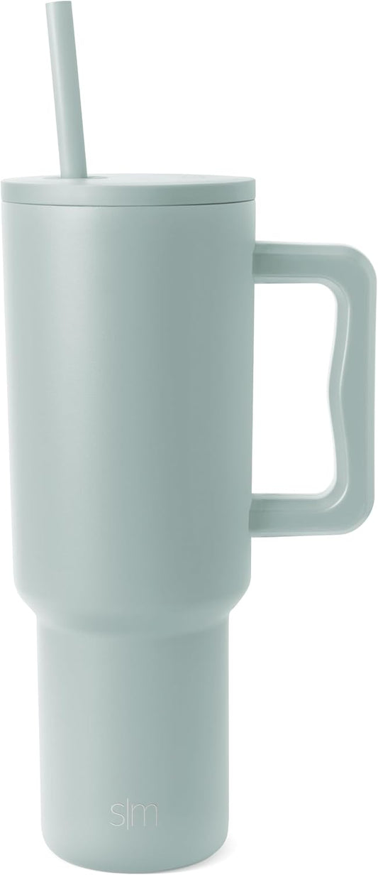 Simple Modern Tumbler with Handle and Straw | 40oz | Green