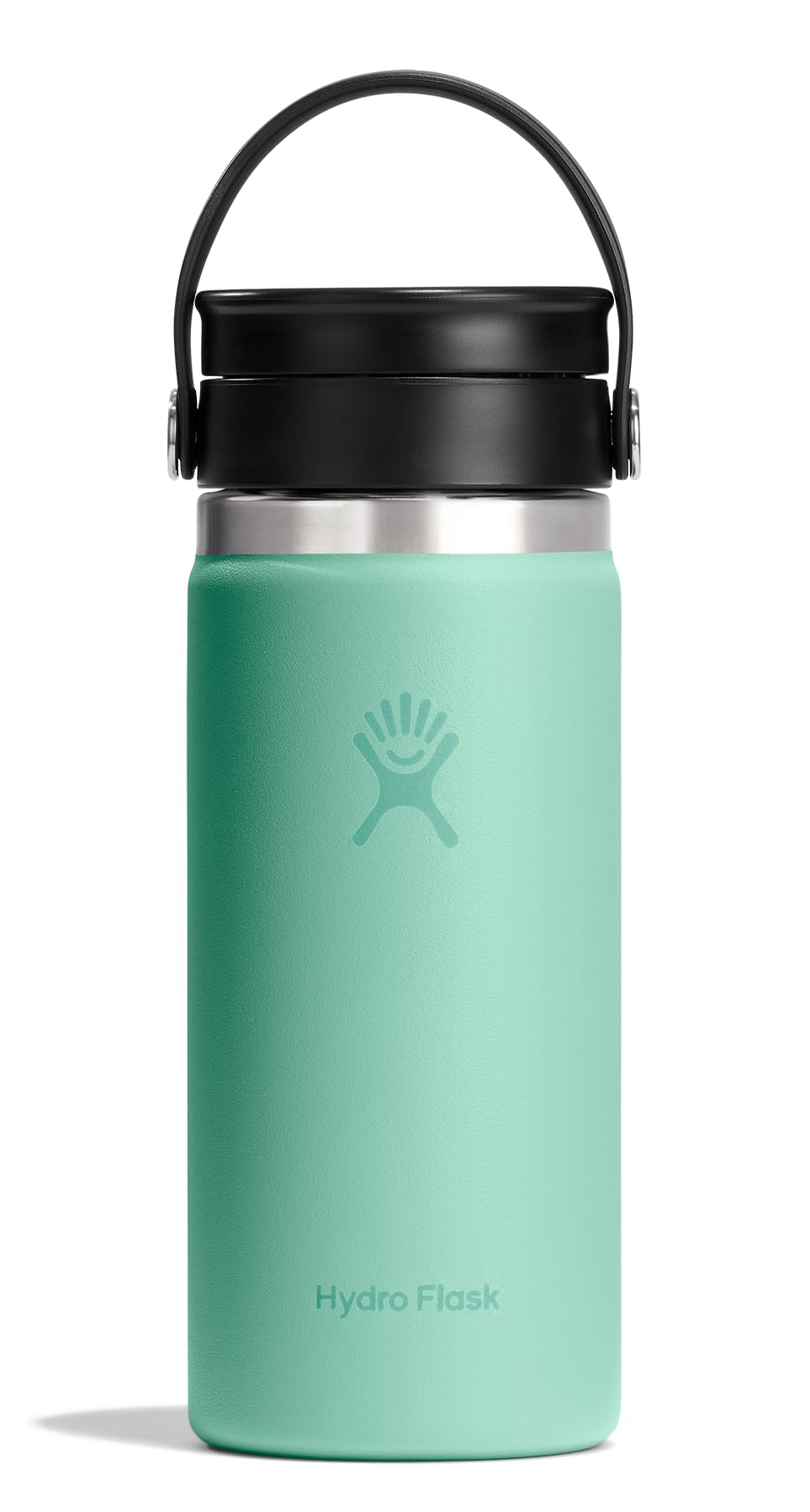 Hydro Flask Water Bottle - Insulated Stainless Steel - Wide Mouth Flex Sip Lid, Non Spill, Leakproof and Refillable in 16 Oz White