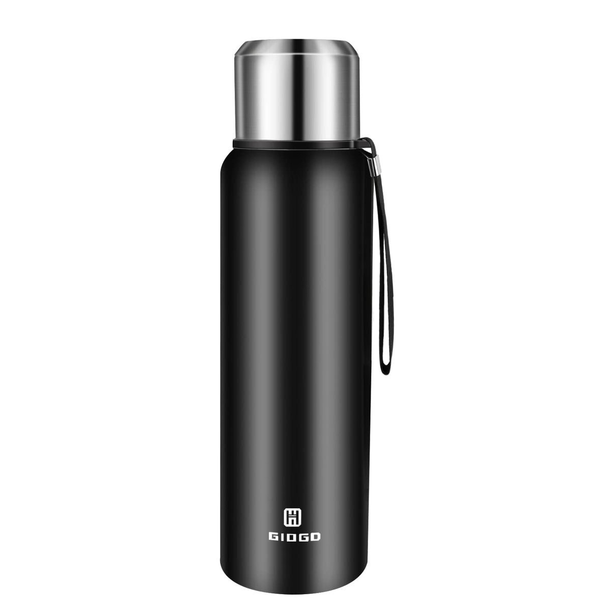 Insulated vacuum Thermo Bottle 500ml/16.9oz with cup Stainless steel coffee bottles for hot and cold drink water flask.(Silver,500ml)