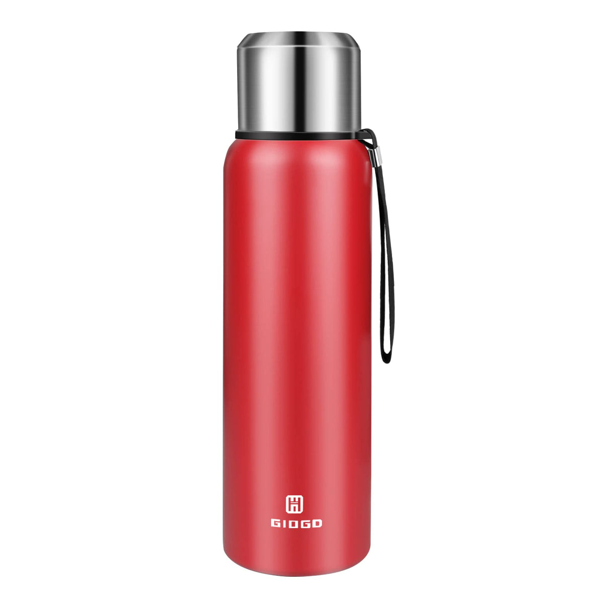 Insulated vacuum Thermo Bottle 500ml/16.9oz with cup Stainless steel coffee bottles for hot and cold drink water flask.(Silver,500ml)