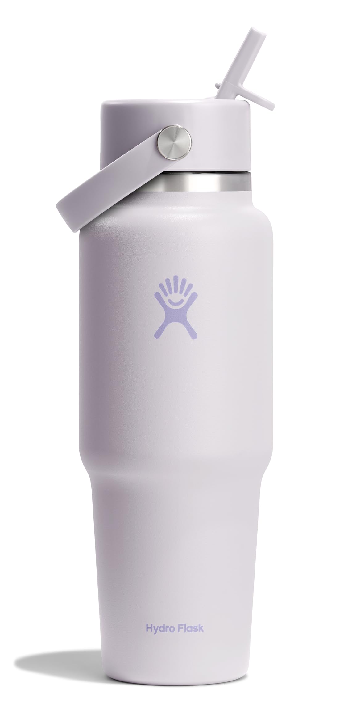 Hydro Flask Travel Water Bottle - Insulated Stainless Steel - Wide Straw Lid, Non Spill, Leakproof in 32 Oz Sandpiper
