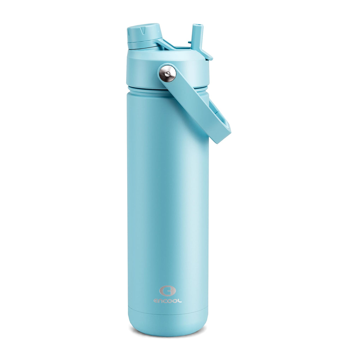 ENCOOL Insulated Water Bottle with Straw Stainless Steel Water Bottle, Leak-Proof, BPA-Free, Double Wall Vacuum Keeps Cold for 24 Hours for Sports, Travel, School (26 oz, Black Night)
