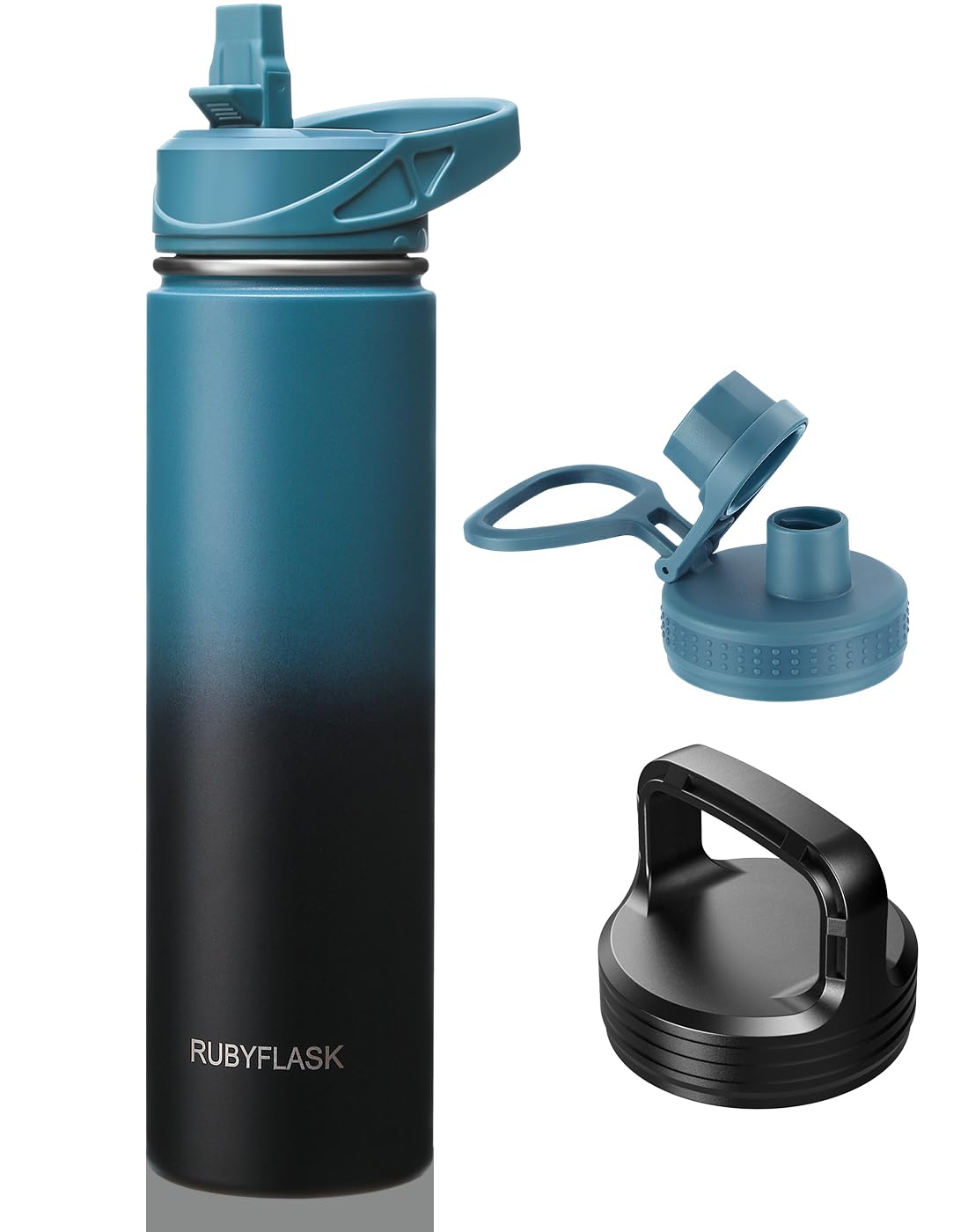 RUBYFLASK 32 oz Insulated Stainless Steel Water Bottle with Straw