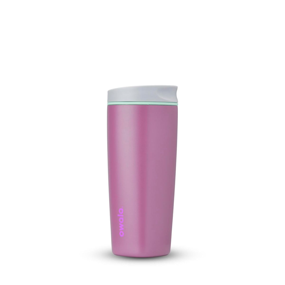 Owala SmoothSip Slider Insulated Stainless Steel Coffee Tumbler, Reusable Iced Coffee Cup, Hot Coffee Travel Mug, BPA Free 12 oz, Pink (Pucker Up)