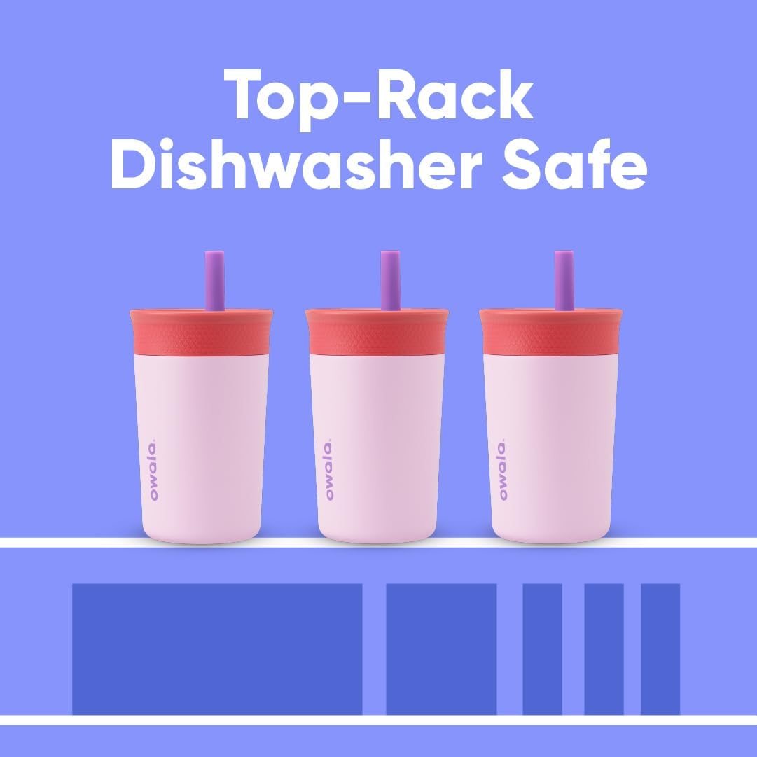 Owala Tumbler Kids Stainless Steel Water Bottle 12 oz Lilac Rocket