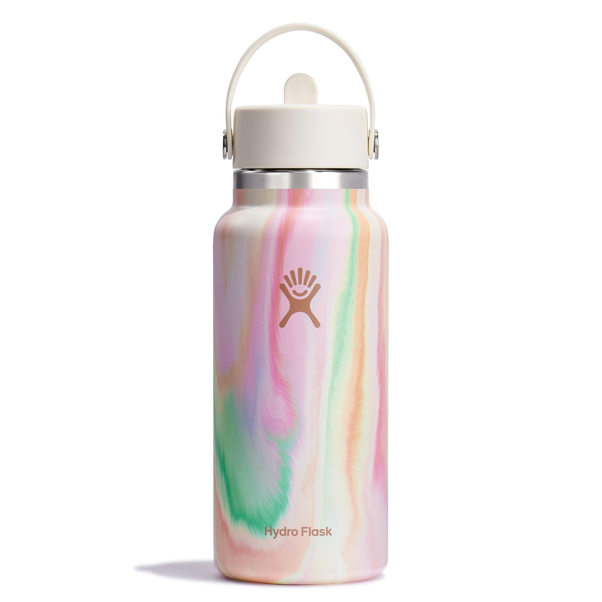 Hydro Flask Water Bottle - Insulated Stainless Steel - Wide Straw Lid, Non Spill, Leakproof in 24 Oz Ivory