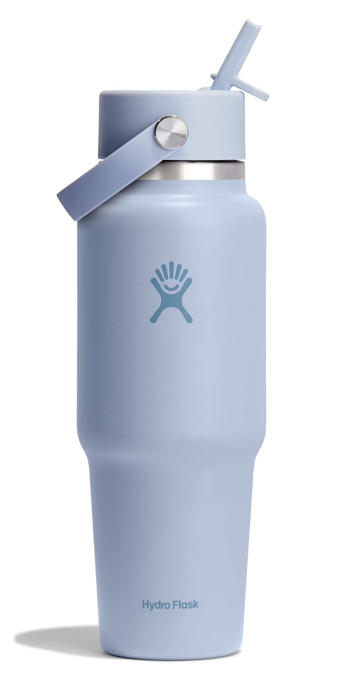 Hydro Flask Travel Water Bottle - Insulated Stainless Steel - Wide Straw Lid, Non Spill, Leakproof in 32 Oz Sandpiper