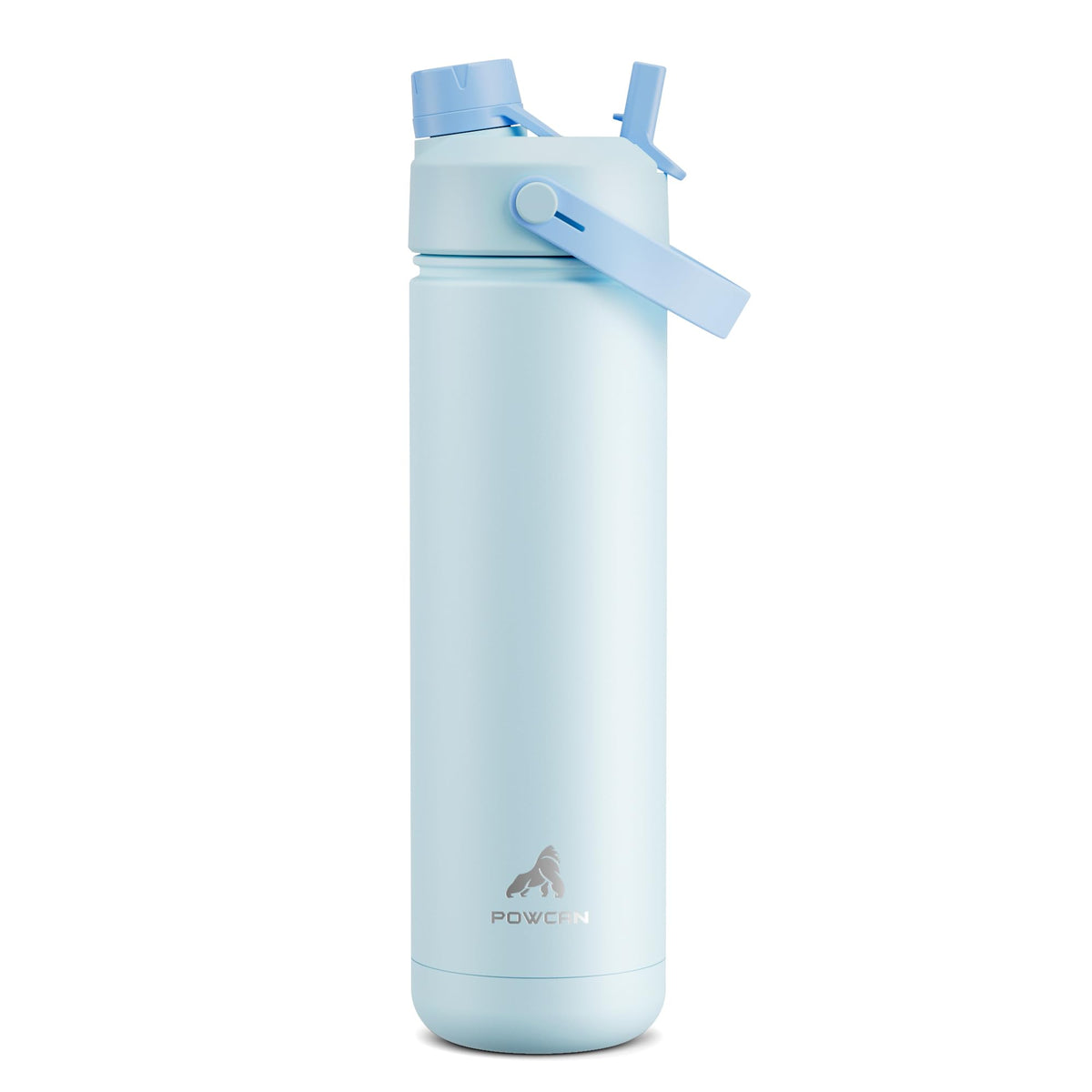 POWCAN 26 oz Insulated Water Bottle with 2-in-1 Straw and Spout Lid, Keep Cold 24H, Leak-Proof, Fits in Car Cup Holder, Stainless Steel Water Bottle for Sports, Travel, and School (Cotton Candy)