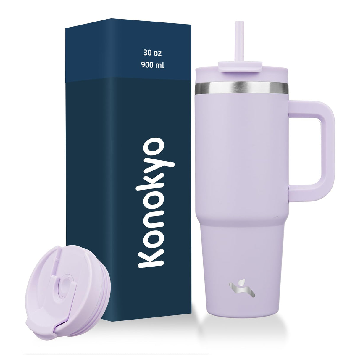 Konokyo 40 oz Insulated Tumbler Water Bottle with Handle, Straw Lid