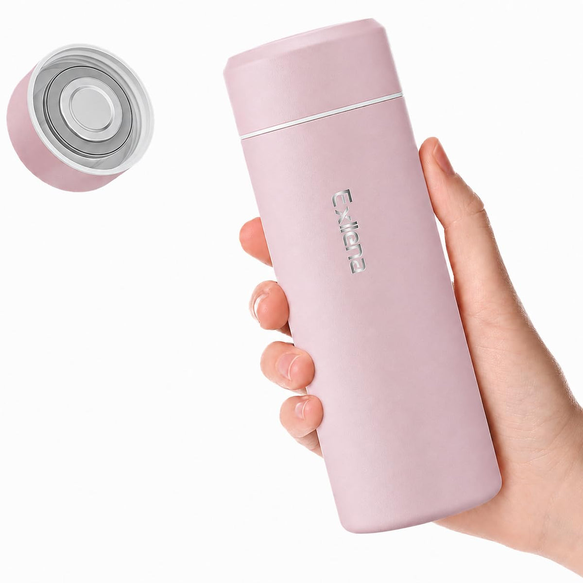 【Upgraded】Exllena Small Insulated Water Bottle 8 oz/250ml– Mini Insulated Water Bottle for Hot & Cold Drinks, Perfect Small Flask for Travel, Purse...(Lake Blue)